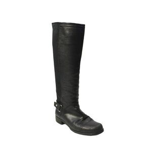 Stuart Weitzman Womens Leather Knee High Pull On Boots Black Size 7.5 Medium